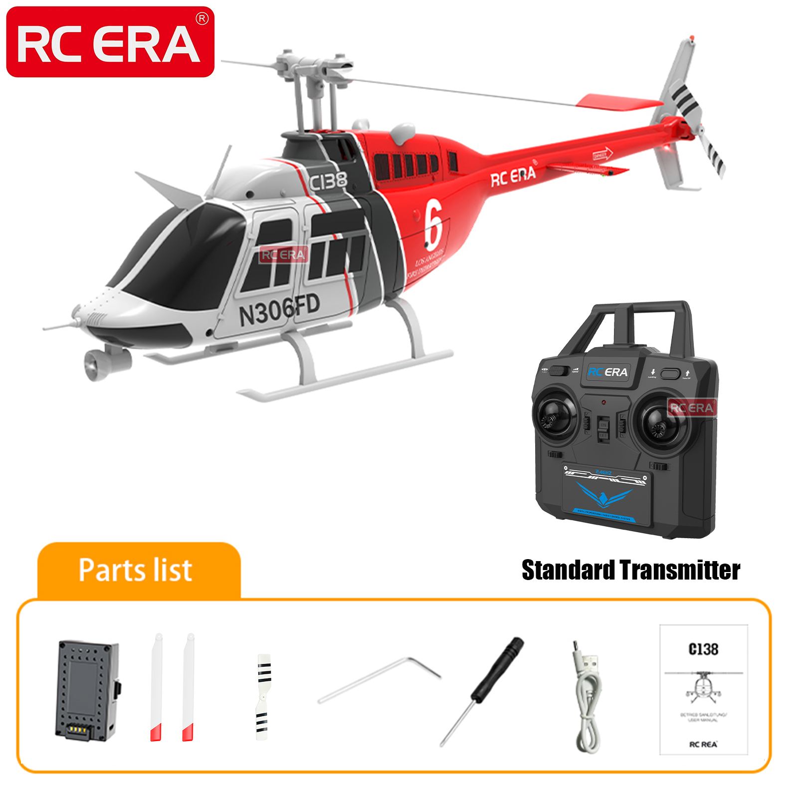RC ERA C138 BELL 206 Jet Range - đánh giá và giá Rc Helicopter Large