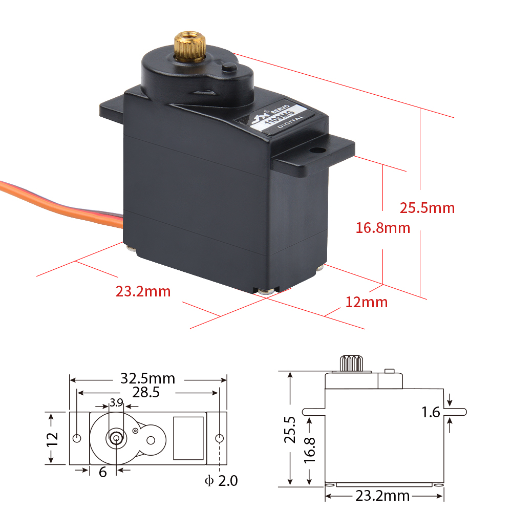 1/2/4 PCS JX Servo PDI-1109MG  - đánh giá và giá Rc Helicopter Motor